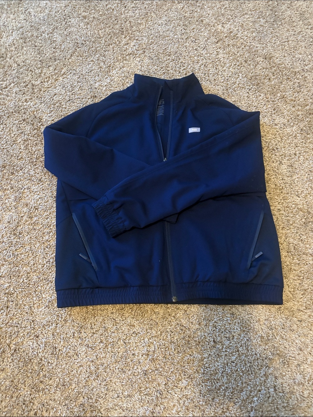 Navy FIGS Full-Zip Scrub Jacket